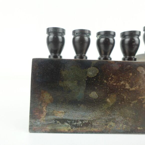 Zodax Heavy Metal Menorah Candle Holder Featuring Made in India - Picture 2 of 16